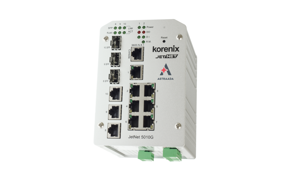 Switch zarządzalny przemysłowy, Ethernet - 10-portowy (7 x 10/100 Base-TX + 3 x RJ45/SFP - 100/1000 Base-X), RING, Modbus TCP, poszerzony zakres temperatur