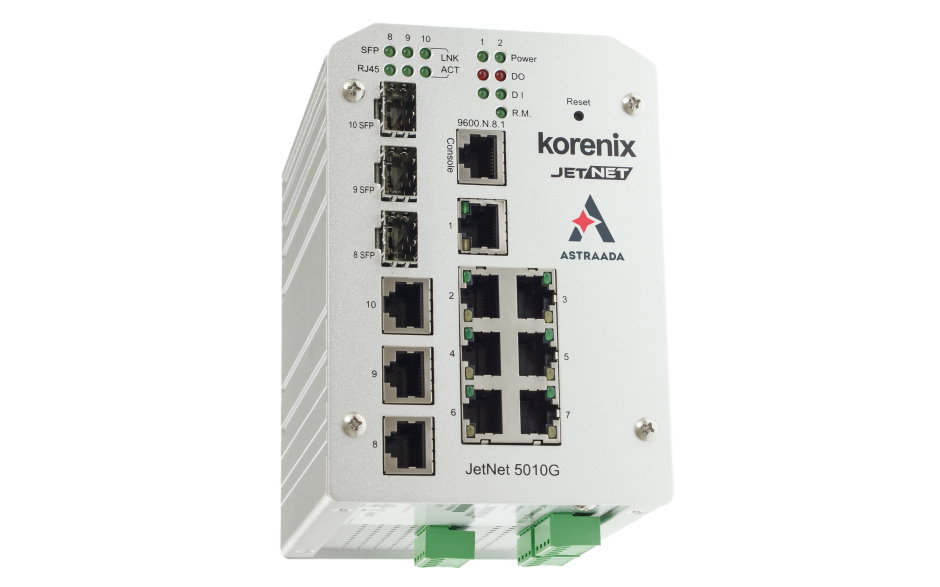 Switch zarządzalny przemysłowy, Ethernet - 10-portowy (7 x 10/100 Base-TX + 3 x RJ45/SFP - 100/1000 Base-X), RING, Modbus TCP, poszerzony zakres temperatur 2