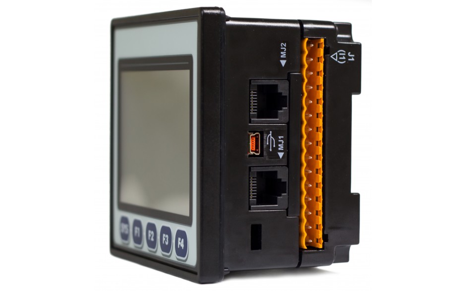 Sterownik PLC z HMI EXLt - 3.5", Ethernet; 12 DI (24V; 4 HSC); 12 DO (24V; 2 PWM); 2 AI (0-10V; 0-20mA; 4-20mA) 6