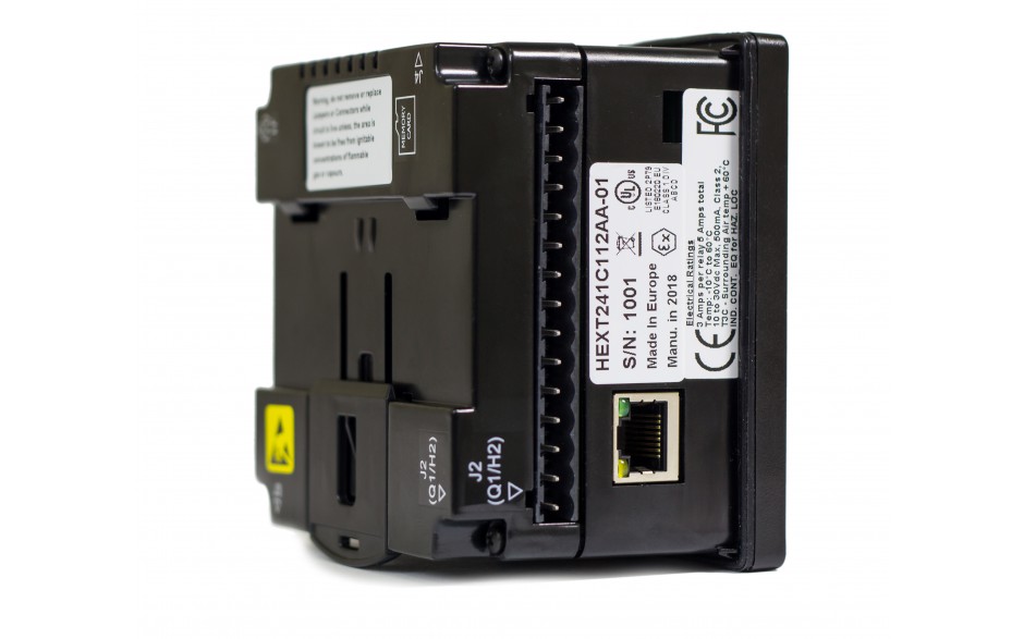 Sterownik PLC z HMI EXLe - 2.25", Ethernet; 24 DI (24V; 4 HSC); 16 DO (24V; 2 PWM); 2 AI (0-10V; 0-20mA; 4-20mA) 4