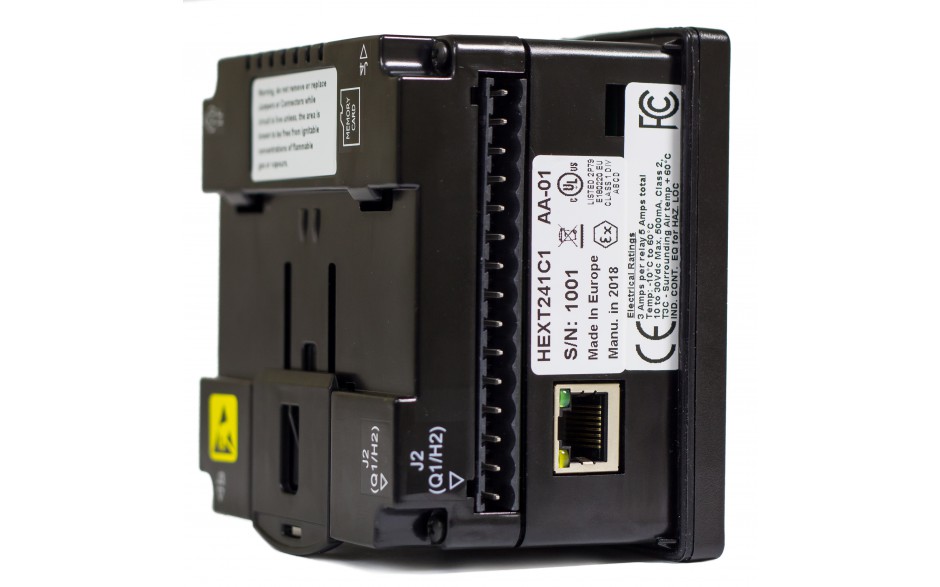 Sterownik PLC z HMI EXLt - 3.5", Ethernet; 12 DI (24V; 4 HSC); 12 DO (24V; 2 PWM); 2 AI (0-10V; 0-20mA; 4-20mA) 10