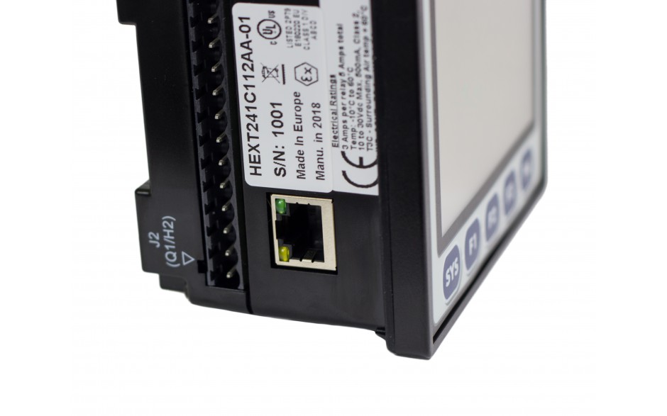 Sterownik PLC z HMI EXLt - 3.5", Ethernet; 12 DI (24V; 4 HSC); 12 DO (24V; 2 PWM); 2 AI (0-10V; 0-20mA; 4-20mA) 13