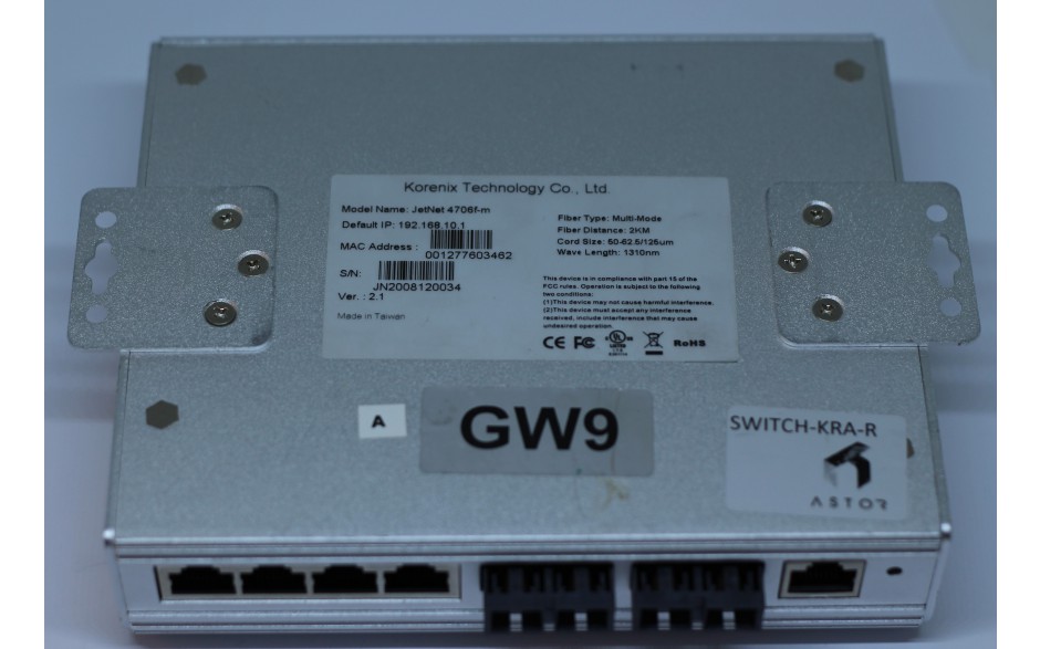 Wyprzedaż - Switch Ethernetowy 6-portowy (4 x PoE + 2 złącza SC MultiMode), zarządzalny SNMP, SuperRing 2