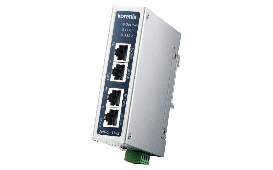 Astraada NET - Konwerter PoE/Ethernet, switch, 2xRJ45  (10/100/1000 Base-TX, PoE) + 2xRJ45 (10/100/1000 Base-TX), zasilanie 48 VDC, -40...+70C