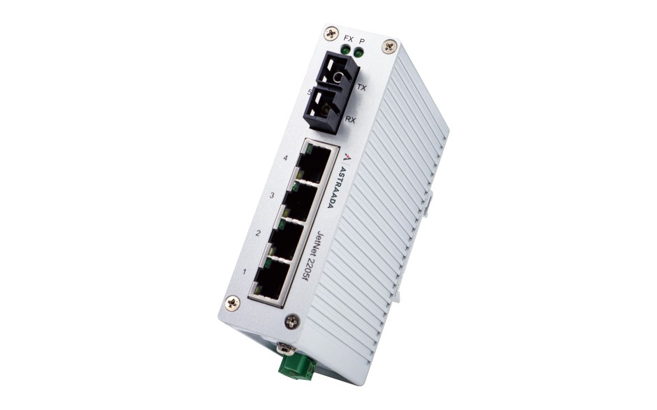 Switch niezarządzalny przemysłowy, Ethernet - 5-portowy (4 x 10/100 Base-TX + 1 złącze multimode - 100 Base-X)