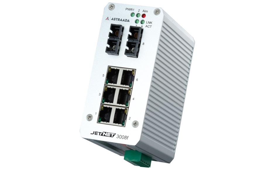 Switch niezarządzalny przemysłowy, Ethernet - 8-portowy (6 x 10/100 Base-TX + 2 złącza SC singlemode (100 Base-X)