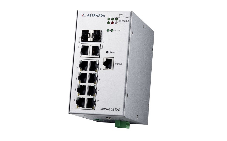 Switch Ethernetowy 8xRJ45 (10/100/1000 Base-TX) + 2x Gb Combo, zarządzalny (SNMP, WEB), IEEE802.1Q, RapidSuperRing, -40-75C