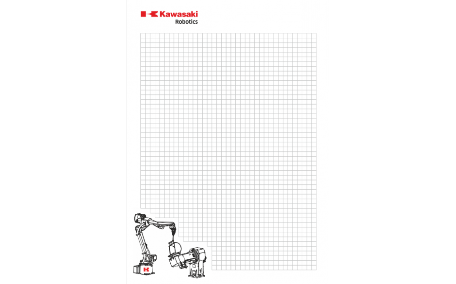 Notes A5 z robotem Kawasaki Robotics BA006 i pozycjonerem