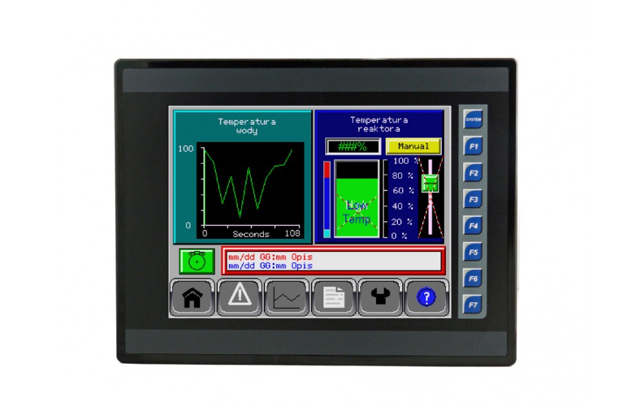 Sterownik PLC z HMI EXL10 - 10", 12 DI (24V, 4 HSC), 12 DO (24V, 2 PWM), 6 AI (0-10V, 0-20mA, 4-20mA, RTD, THM), 4 AO (0-10V, 0-20mA, 4-20mA) 2