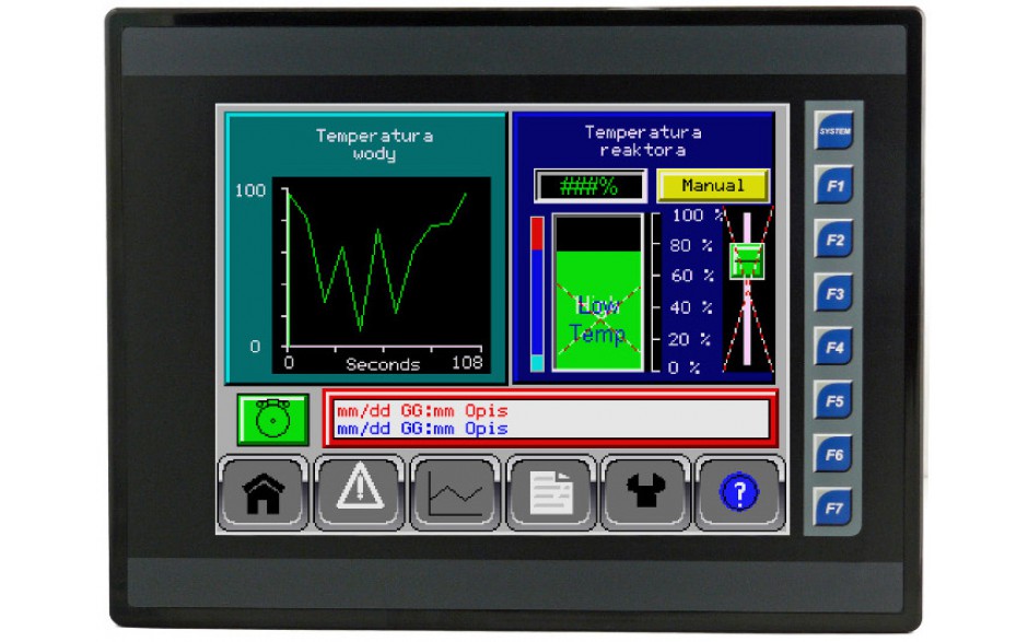 Sterownik PLC z HMI EXL10 - 10", 12 DI (24V, 4 HSC), 12 DO (24V, 2 PWM), 2 AI (0-10V, 0-20mA, 4-20mA)