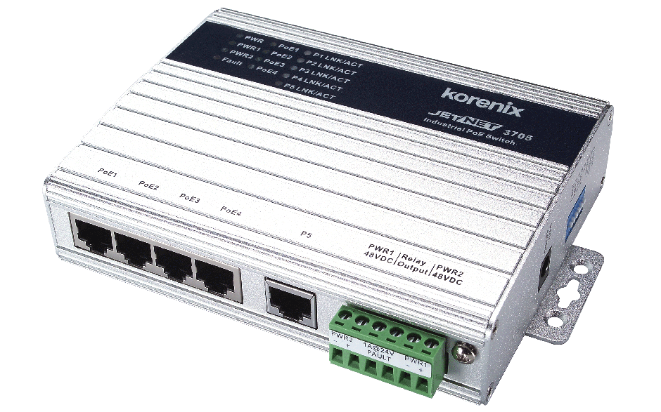Wyprzedaż - Switch PoE niezarządzalny przemysłowy, Ethernet - 5-portowy  (10/100 Base-TX, PoE)