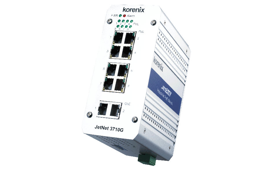 Switch PoE niezarządzalny przemysłowy, Ethernet - 10-portowy  (8 x 10/100 Base-TX, PoE + 2 x 10/100/1000 Base-TX