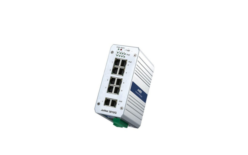 Switch PoE niezarządzalny przemysłowy, Ethernet - 10-portowy  (8 x 10/100 TX, PoE + 2 x 10/100/1000 TX)