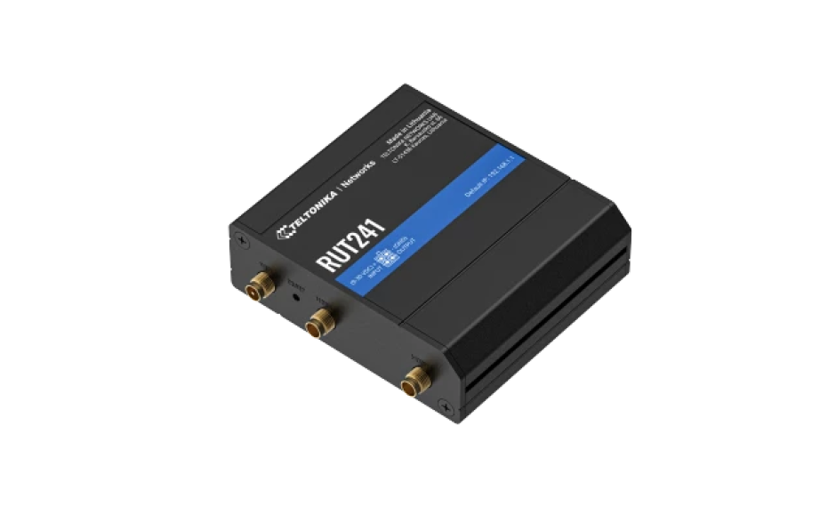 RUT241 - Router przemysłowy 4G (LTE); Ethernet; 64MB RAM; SMS; IPSec; openVPN; WiFi; montaż na szynie DIN 3
