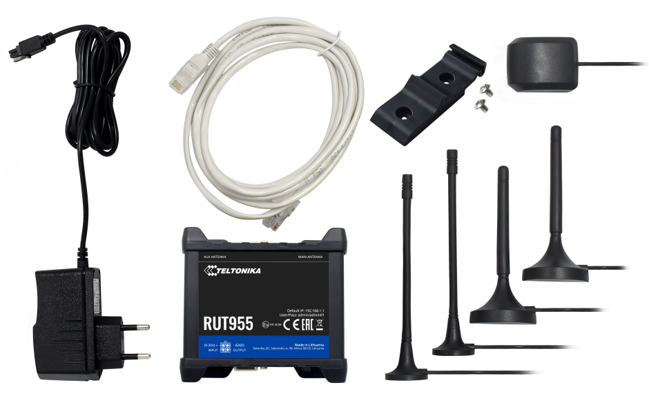 RUT955 - Router przemysłowy 4G (LTE); Ethernet; RS232/485; 128MB RAM; DUAL SIM; SMS; IPSec; openVPN; WiFi; montaż na szynie DIN 5