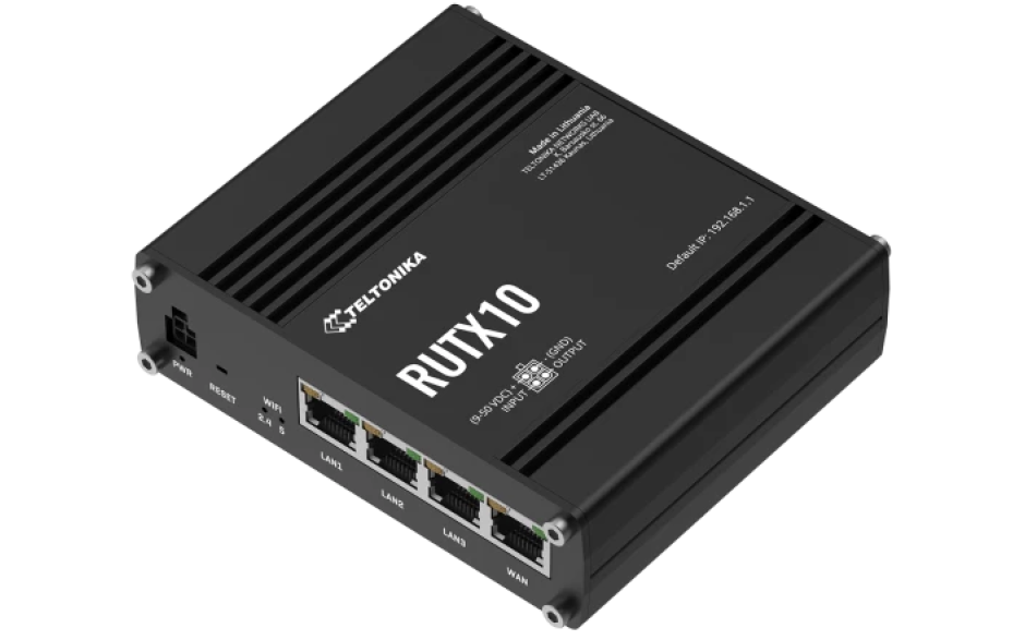 RUTX10 - Router Ethernet bez GSM - Ethernet ; 4x1000Mps; WiFi ; Bluetooth LE