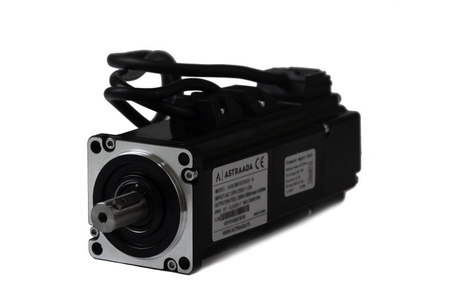 Serwosilnik o mocy 0.2kW (0.64Nm) z hamulcem, zasilanie 230V, enkoder absolutny, prędkość znam. 3000rpm, wym. kołnierza 60mm