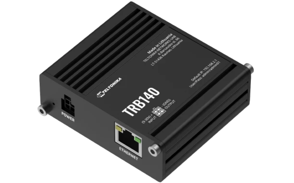 TRB140 - Gateway komórkowy 4G (LTE); Ethernet; 128MB RAM; SMS; IPSec; openVPN; możliwy montaż na szynie DIN
