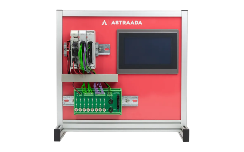 PROMOCJA - Stanowisko edukacyjne ze sterownikiem PLC, panelem HMI i symulatorem I/O