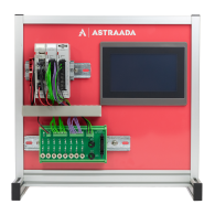 Stanowisko edukacyjne ze sterownikiem PLC, panelem HMI i symulatorem I/O