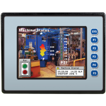 PROMOCJA - XL6e; PLC + HMI 5.7" dotykowy; 2 x RS232/485, Ethernet, CAN, USB; 12 wej. cyfrowych 24 VDC, 6 wyj. przekaźnikowych 2A, 4 wej. analogowe (0-10V, 0-20mA); zasilanie 9-30VDC