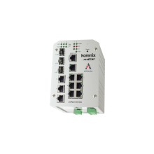Switch zarządzalny przemysłowy, Ethernet - 10-portowy (7 x 10/100 Base-TX + 3 x RJ45/SFP - 100/1000 Base-X), RING, Modbus TCP, poszerzony zakres temperatur