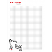 Notes A5 z robotem Kawasaki Robotics BA006 i pozycjonerem