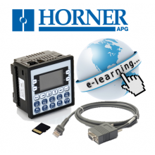 Zestaw startowy z e-szkoleniem - Sterownik PLC z HMI XLe; 2,25" + IO