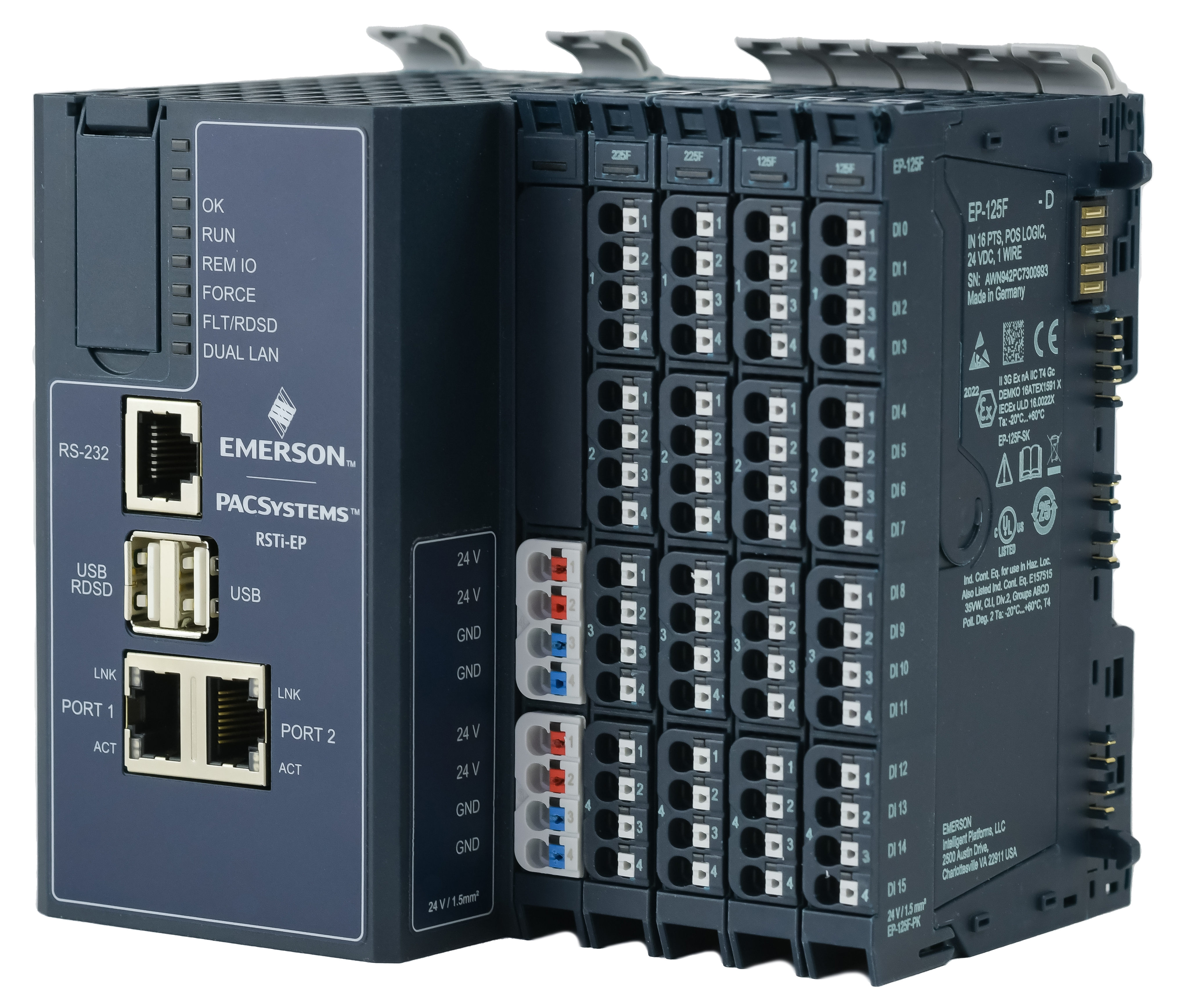 Zestaw startowy - PACSystems RSTi-EP CPE205 + 32DI + 32 DO + Zasilacz