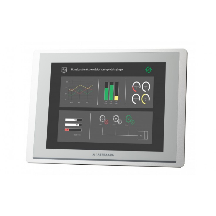 HMI touch panel 12,1”, TFT, (1024x768, 65k),  RS232, RS422/485, 3x RS485, USB Client/Host, Ethernet