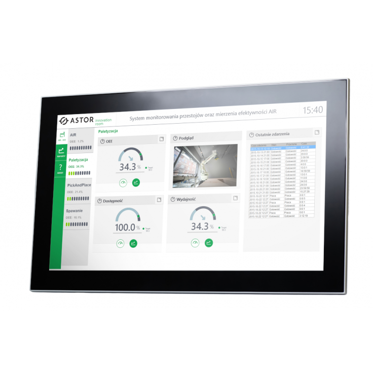 Industrial Panel PC 21.5", capacitive touchscreen, 1920*1080, Intel i5-7200U, 8GB RAM, 2x RS232/485, 4x USB 3.0, 2x Intel Gigalan, DVI-D + VGA, SATA SSD 256 GB, WIN10-PRO/64/ENG, 12 VDC power supply with adapter