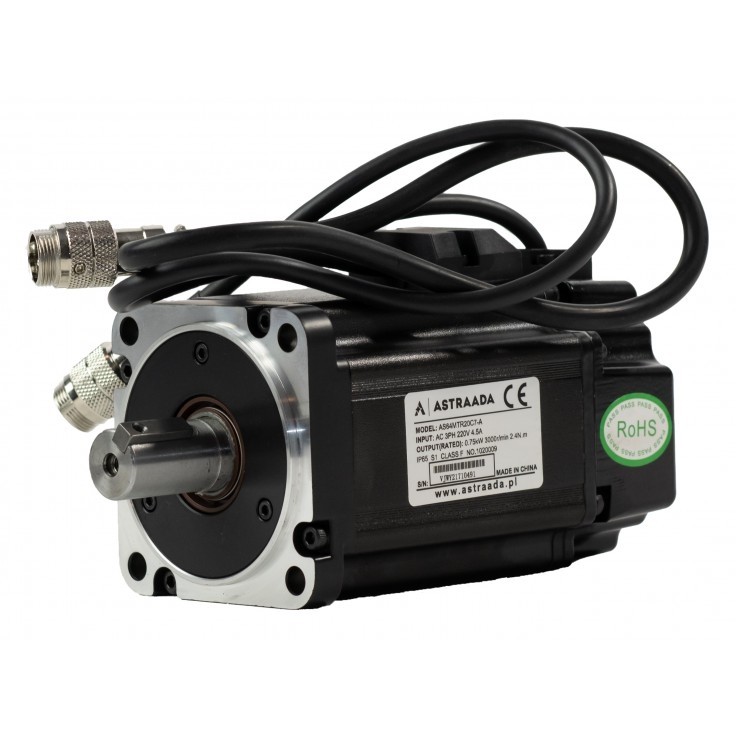 Servo motor 0.75kW (2.39Nm), 230V, 23bit absolute encoder, rated speed 3000rpm, dim. flange 80mm