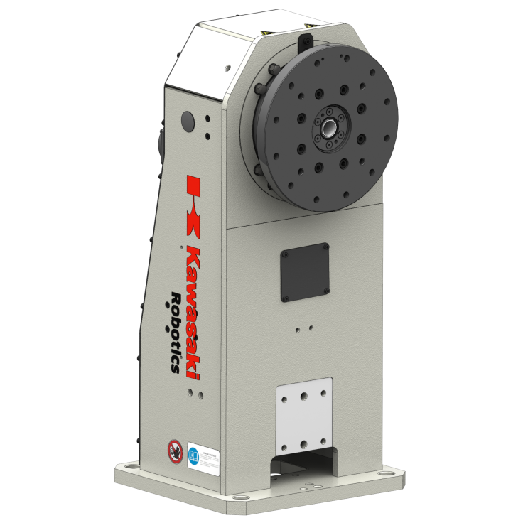 Single axis welding positioner with horizontal rotating axis and 125 kg payload