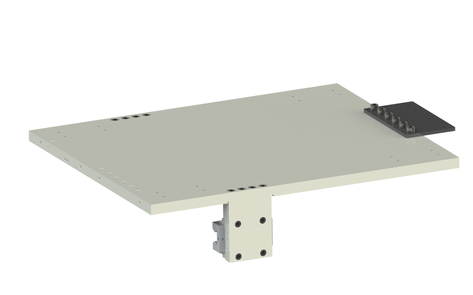 Option TRK2000: Passive slider for welding source, welding wire barrel and robot controller
