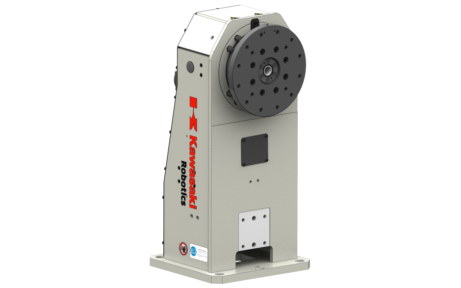 Single axis welding positioner with horizontal rotating axis and 125 kg payload