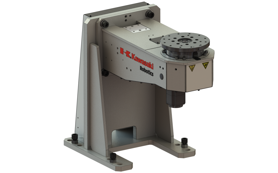Single axis welding positioner with vertical rotating axis and 180 kg payload