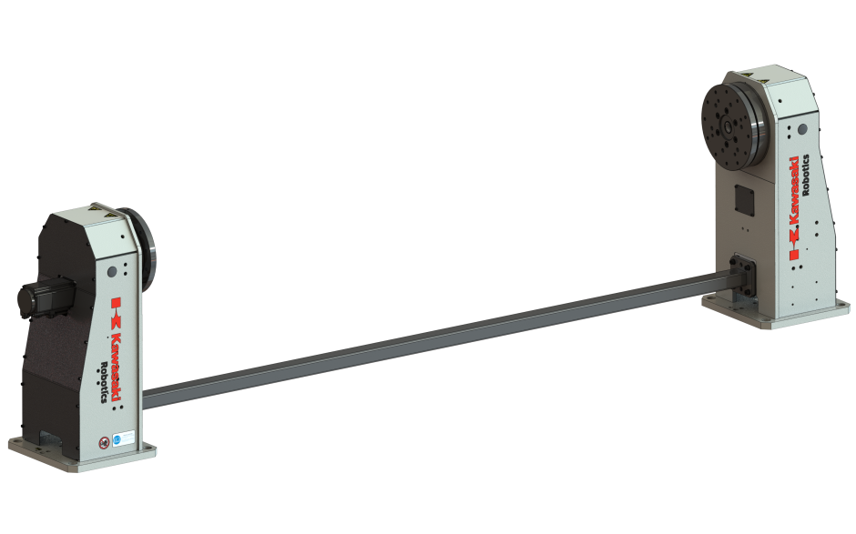 Single axis welding positioner with horizontal rotating axis and 250 kg payload