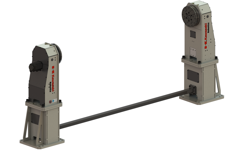 Single axis welding positioner with horizontal rotating axis and 250 kg payload