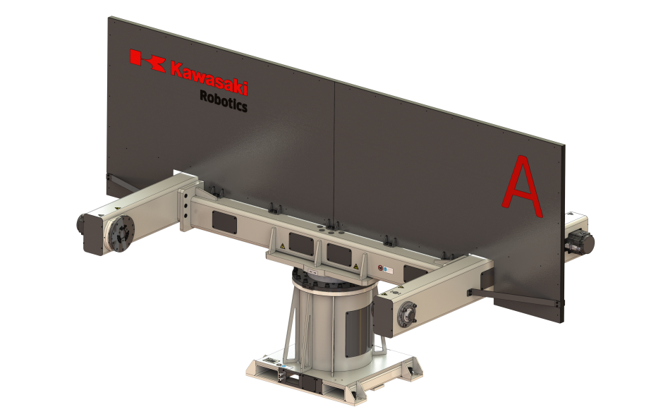 Multi axis welding positioner with vertical rotating axes and 2 horizontal rotating axis and 230 kg payload - Compact version