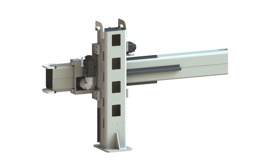 Option TRK2000: 1m of linear track TRK500 increasing working length in Z axis installed on the boom arm