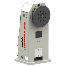 Single axis welding positioner with horizontal rotating axis and 125 kg payload