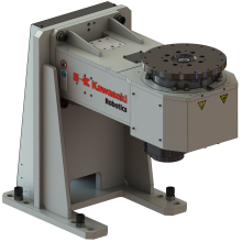 Single axis welding positioner with vertical rotating axis and 375 kg payload
