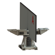 Welding positioner with vertical rotating axis and 500 kg payload per side