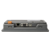 Operatoriaus panelė 7'' su liečiamu ekranu; TFT matrica su 800 x 480 rezoliucija; 65535 spalvų; LED foninis apšvietimas; Ethernet; COM1 - RS232; COM2 - RS422/485; COM3 - RS485; 2 x USB (Client; Host); 64 3