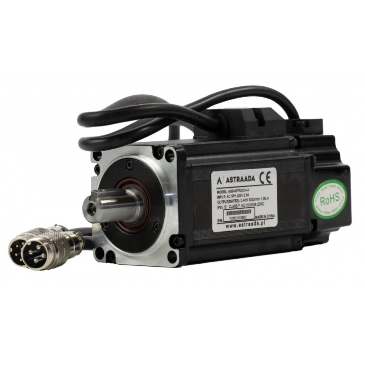 Servo variklis 0.4kW (1.3Nm), 230V, 23bit absoliutinis enkoderis, nominalus greitis 3000 rpm, flanšo diametras 60mm