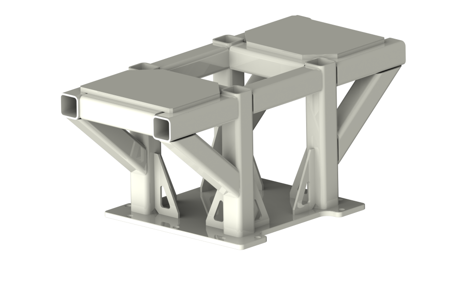 Option TRK2000: Pedestal for two BA or RA robots, heigh 632mm, X shift for each unit 490mm
