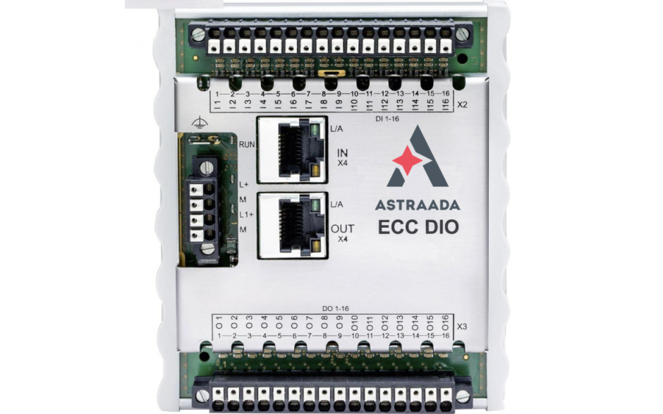 Astraada One Compact DIO Nuotolinis EtherCAT skaitmeniniių I/O plėtinys su integruota magistraline jungtimi